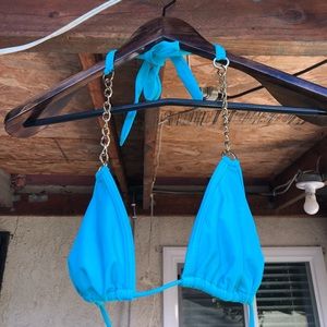 Blue and Gold Bikini Top